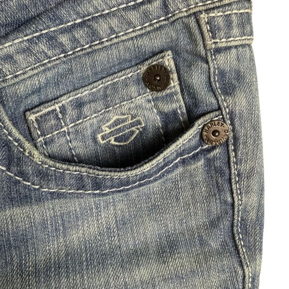 Harley Davidson Light Wash Bootcut Jeans Women’s Size 10 Tall - Picture 5 of 8